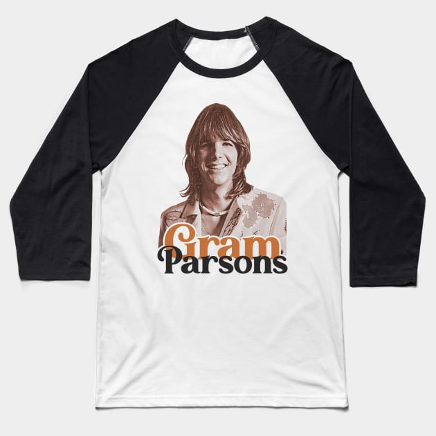 Gram Parsons // Outlaw Country Cosmic Americana Tribute Baseball T-Shirt by darklordpug